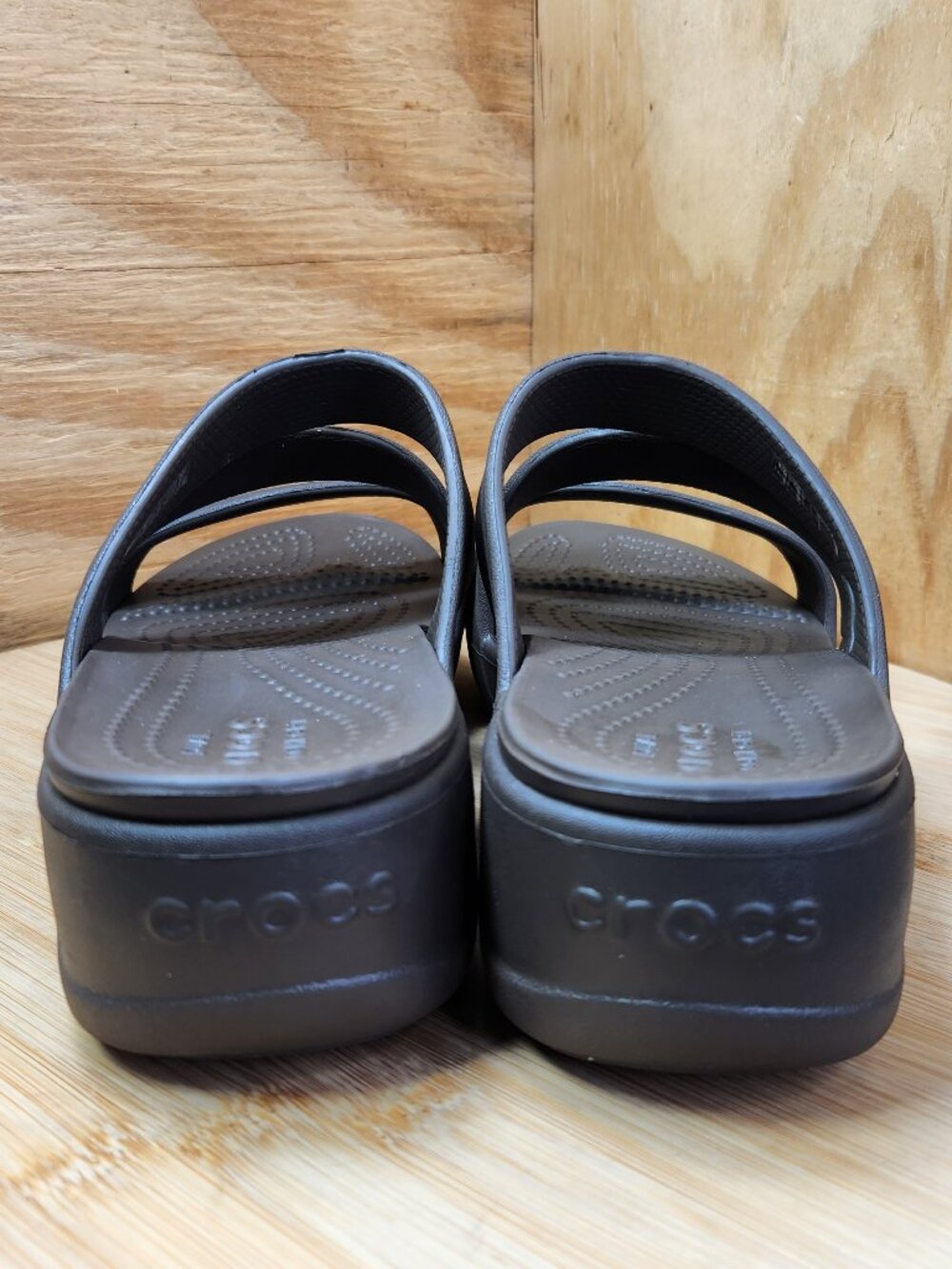 Crocs Getaway Strappy Womens Brown Wedge Slide Sandals Size 8 - Picture 5 of 9